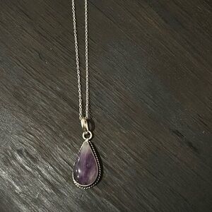New Amethyst Gemstone Pendant Sterling Silver Necklace